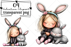 Whimsical Forest Valentine Animals Clipart Watercolor PNG Product Image 1