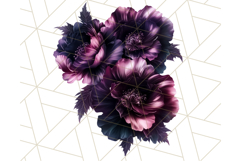 Gothic Floral PNG, Dark Aesthetic Flowers Clipart Print Product Image 4
