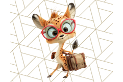 Cute Safari Animal Clipart with Jungle Accessories Png Product Image 4