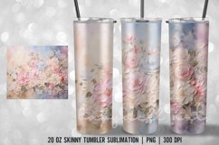 Valentine Floral Tumbler Wrap Sublimation|Skinny Tumbler Product Image 2