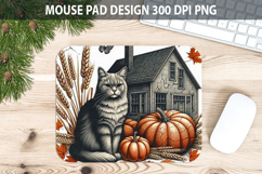 Cat Mouse pad Sublimation - Thanksgiving PNG Design Product Image 1