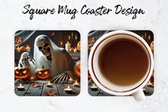 Halloween Skull Mug coaster | Coaster | Sublimation Design Product Image 1