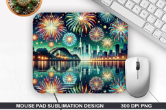 Fireworks Mouse Pad Sublimation, 4th Of July Mouse Pad PNG Product Image 1