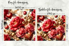 Vintage Floral Lunch Bag Design | Baroque Flowers Lunch Bag Product Image 2