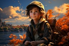 3D Character Child Boy Fisherman with relevant environment Product Image 1