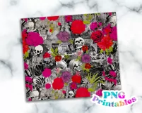 Punk Rock Floral Collage 20 oz Skinny Tumbler Wrap Product Image 2