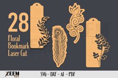 28 Floral Bookmark SVG Laser Cut Files Template Product Image 1