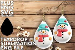 Festive 3D Clay Snowman Teardrop Art Product Image 1