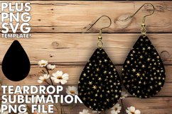 Stellar Twinkles: Sublimation Teardrop Elegance Product Image 1