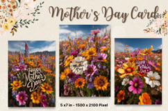 Mother&#039;s Day Card Happy MOM flower Printable Gift Card_28 Product Image 1