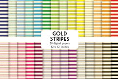 Gold Stripes Digital Paper Pack - 28 Colors Product Image 1