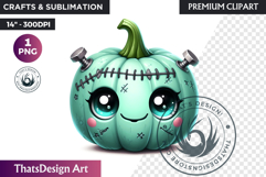 Pastel Goth Halloween Pumpkin PNG, kawaii pink halloween Product Image 1