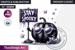 Pastel Goth Halloween Pumpkin PNG, kawaii pink halloween Product Image 1