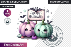 Pastel Goth Halloween Pumpkin PNG, kawaii pink halloween Product Image 1
