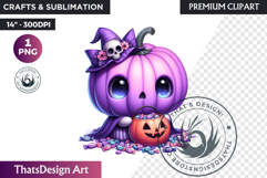Pastel Goth Halloween Pumpkin PNG, kawaii pink halloween Product Image 1