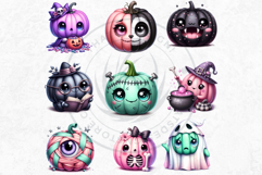 Pink Pastel Goth Halloween Ghost PNG Set, Cute Spooky Kawaii Product Image 6