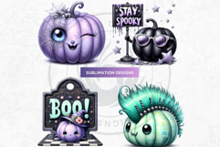 Pink Pastel Goth Halloween Ghost PNG Set, Cute Spooky Kawaii Product Image 9