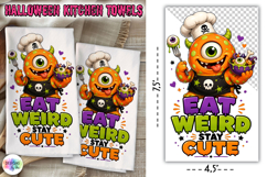 Eat Weird Stay Cute Halloween Kitchen PNG Product Image 1