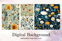 Flower Pattern Background Wallpaper Digital Paper_28 Product Image 1