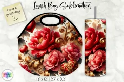 Vintage Floral Lunch Bag Design | Baroque Flowers Lunch Bag Product Image 1