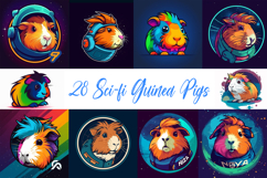 28 Guinea Pig Hamster Sci-fi Logo Illustration Sticker Ideas Product Image 1