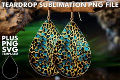 Leopard Print Elegance: Sparkling Teardrop Charm Product Image 1