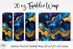 Indigo Blue Marble Texture Tumbler | Alcohol Ink Pattern Product Image 1