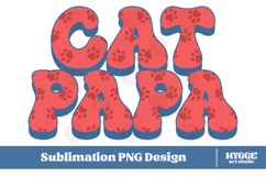American Cat Papa 4th of July USA Paw DTF PNG Sublimation Product Image 1