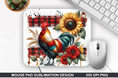 Rooster Mouse Pad Sublimation, Animals Mouse Pad PNG Product Image 1