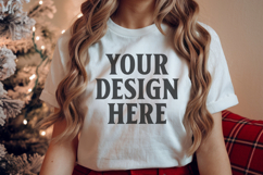 Christmas Bella Canvas 3001 White Shirt Mockup ,Trandy mock Product Image 1