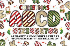 Christmas Alphabet png clipart, christmas letters doodle Product Image 1