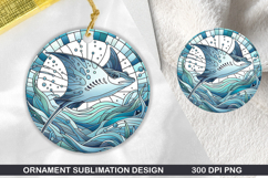 Reef Fish Stained Glass Ornament PNG, Digital Download File Product Image 1