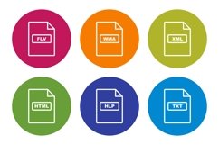 Set Of File Formats Icons Product Image 1