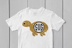 Cute Tortoise - Animal SVG EPS DXF PNG Monogram Cutting File Product Image 3
