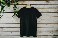 Gildan Black T-shirt Mockup Flat Lay Product Image 1