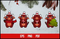 New year bull or ox - symbol of 2021. Sublimation printing Product Image 1