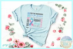 I WEAR Pink Blue Teal Thyroid Cancer Promote Awareness SVG Product Image 2