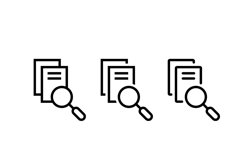 Search business documents through a magnifying glass. Product Image 1