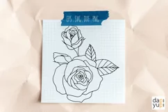 Rose Flower Line Art SVG Graphic Vol 2 Floral Line Art Product Image 10