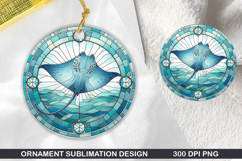 Reef Fish Stained Glass Ornament PNG, Digital Download File Product Image 1