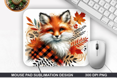Cute Fox Mouse Pad Sublimation, Animals Mouse Pad PNG Product Image 1