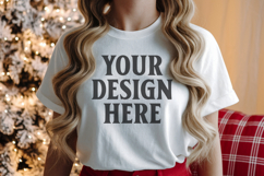 Christmas Bella Canvas 3001 White Shirt Mockup ,Trandy mocku Product Image 1