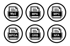 Set Of File Formats Icons Product Image 1