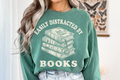 Easily Distracted by Books PNG Book Lover Reading Product Image 7