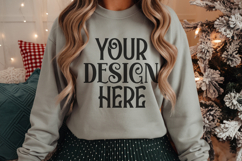 Christmas Gildan 18000 Sport Grey Crewneck Sweatshirt Mockup Product Image 1