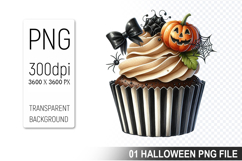 Cupcake With A Halloween Pumpkin, Halloween Clipart PNG File Product Image 1