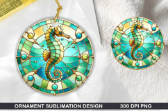Cute Animals Round Stained Glass PNG Bundle, 30 Designs Product Image 10