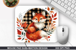 Cute Fox Mouse Pad Sublimation, Animals Mouse Pad PNG Product Image 1
