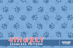 American 4th of July Cat Dog Paw Seamless Pattern PNG DTF Product Image 1