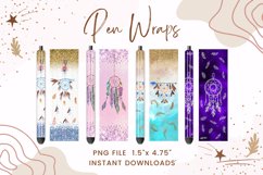 Dream Catcher Pen Wrap Design Printable Boho Glitter Wrap Product Image 1